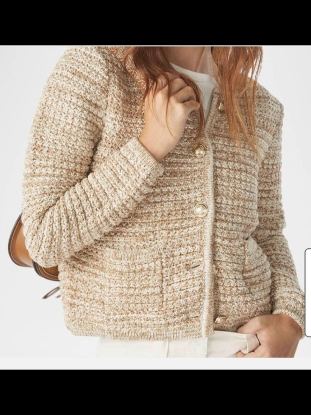 ba&sh Mixed Beige Knit Cardigan
